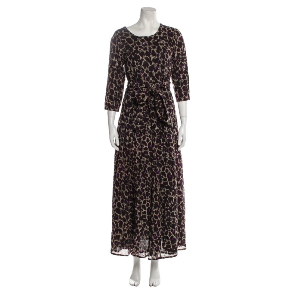 Samantha Sung Animal Print Long Dress w/ Tags Size: S | US 4 leopard print cotto